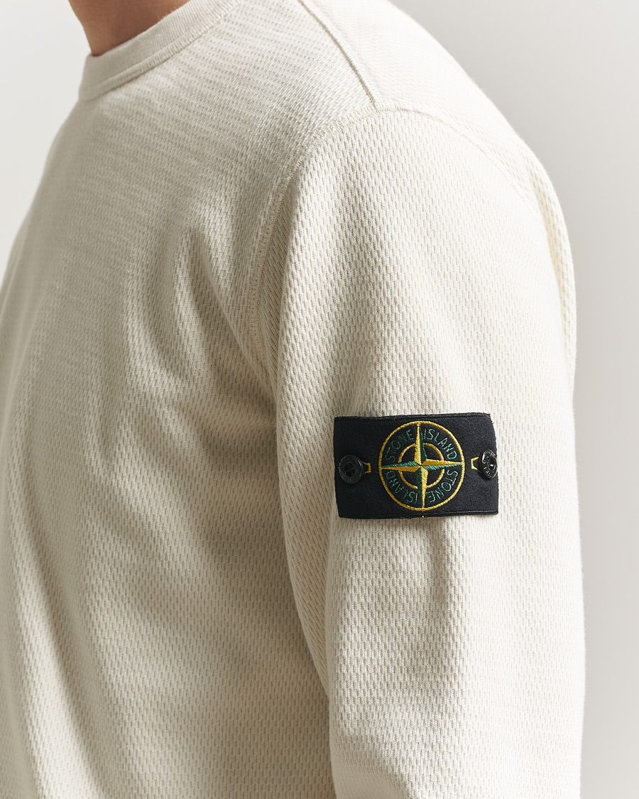Herre | Gensere | Stone Island | Mesh Stitch Organic Cotton Fleece Crewneck Ivory