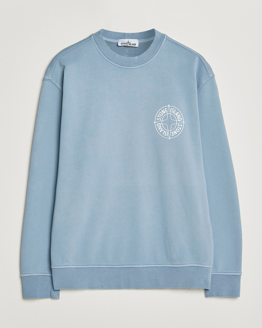 Herre | Gensere | Stone Island | Cotton Fleece Printed Logo Sweatshirt Dark Blue