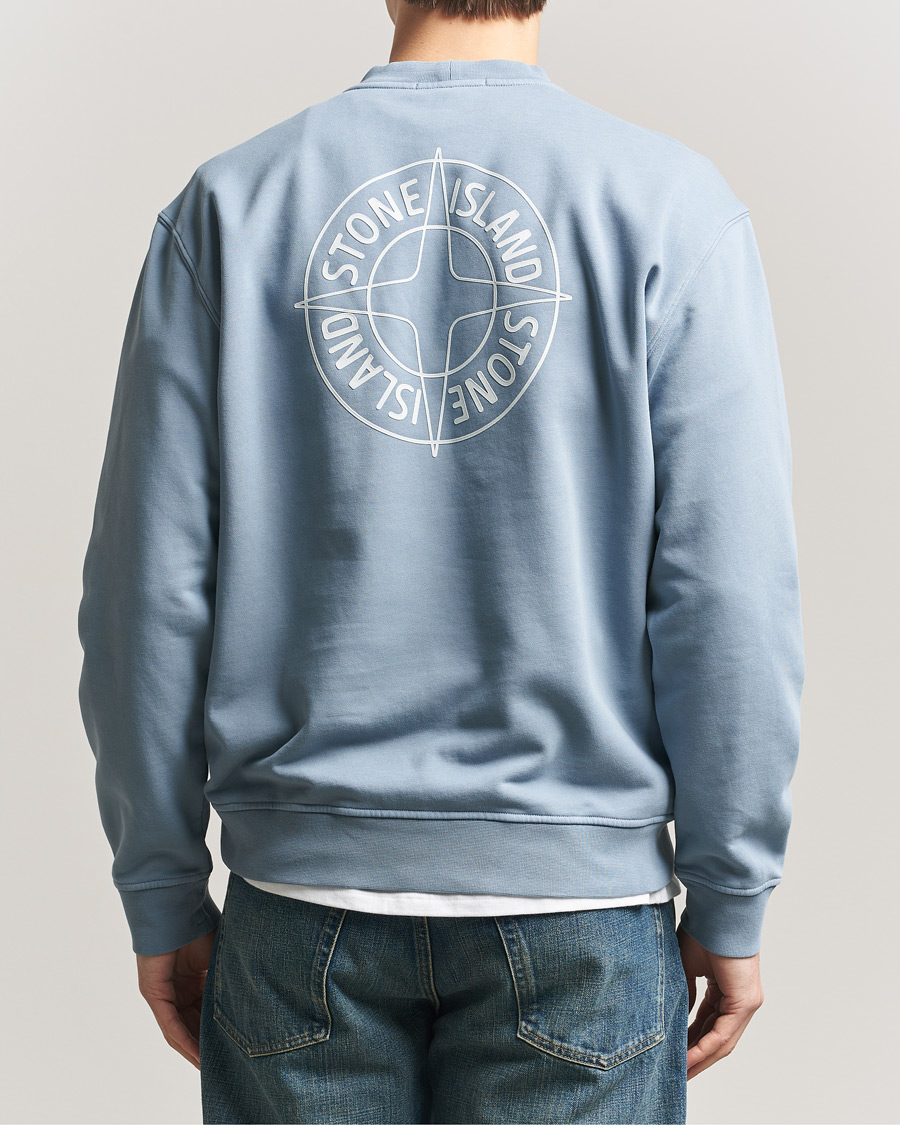 Herre | Gensere | Stone Island | Cotton Fleece Printed Logo Sweatshirt Dark Blue