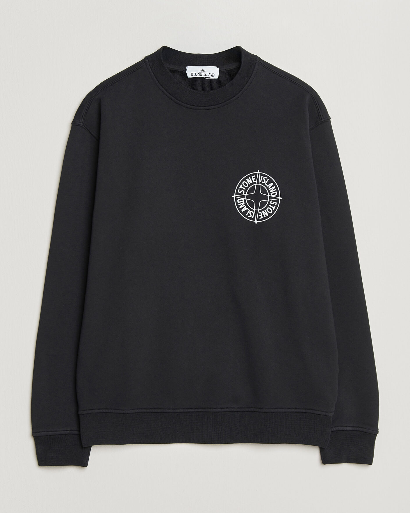 Herre | Gensere | Stone Island | Cotton Fleece Printed Logo Sweatshirt Black