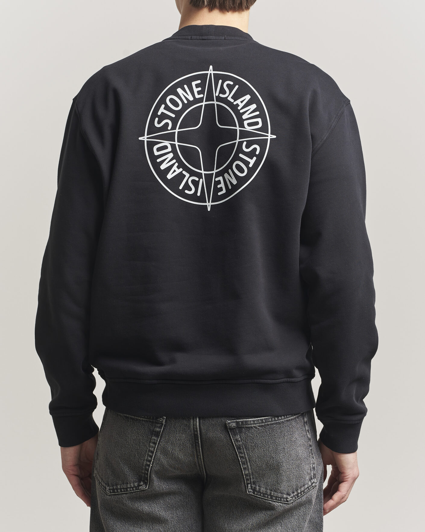 Herre | Gensere | Stone Island | Cotton Fleece Printed Logo Sweatshirt Black