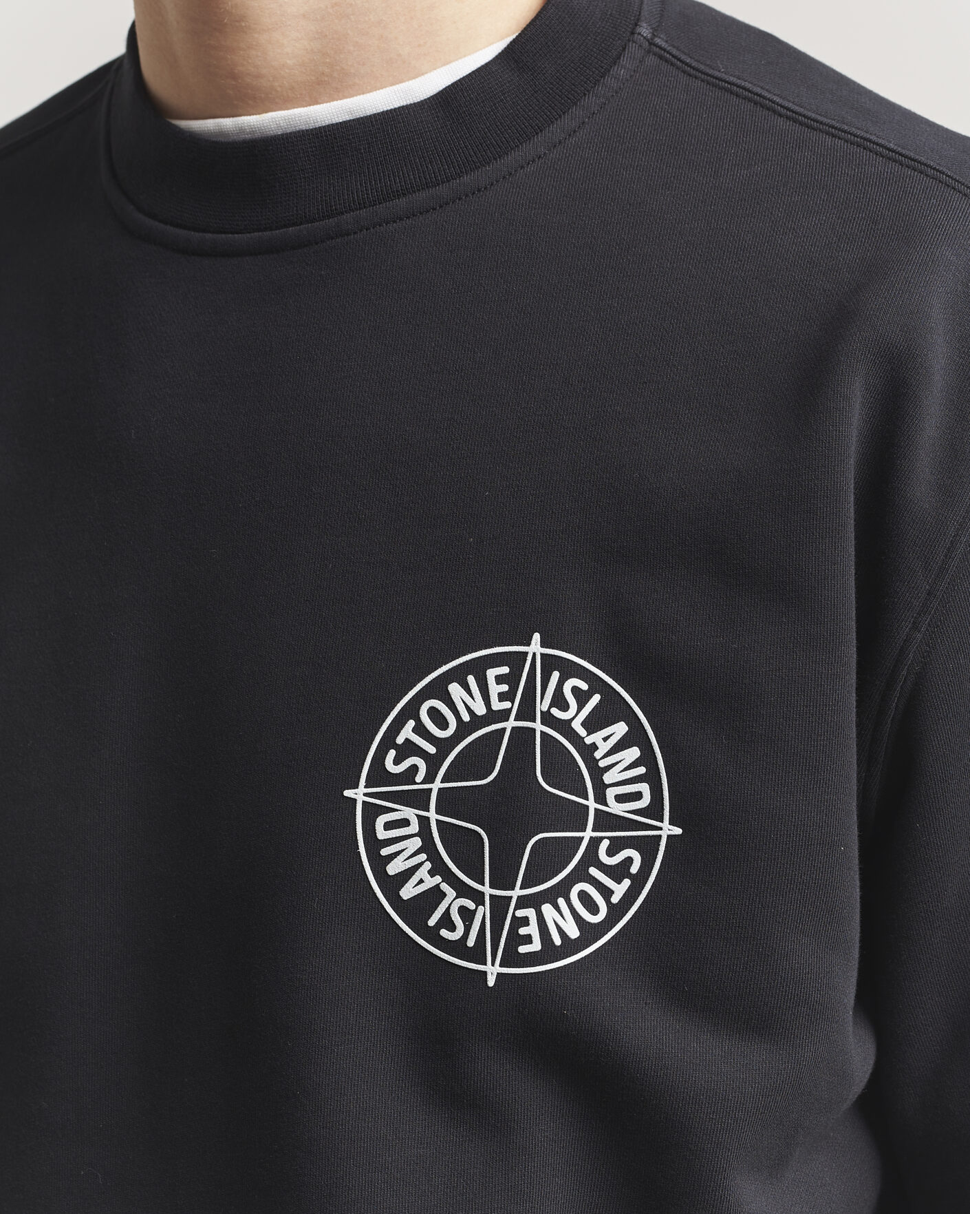 Herre | Gensere | Stone Island | Cotton Fleece Printed Logo Sweatshirt Black
