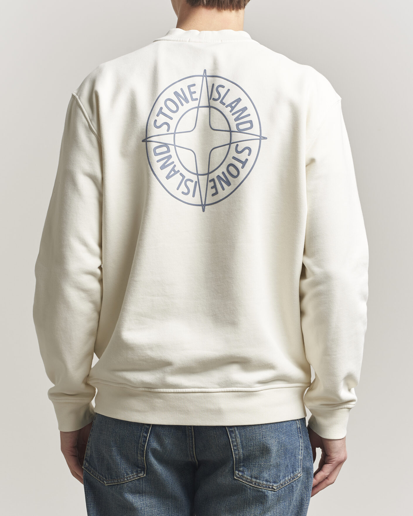 Herre | Gensere | Stone Island | Cotton Fleece Printed Logo Sweatshirt Ivory