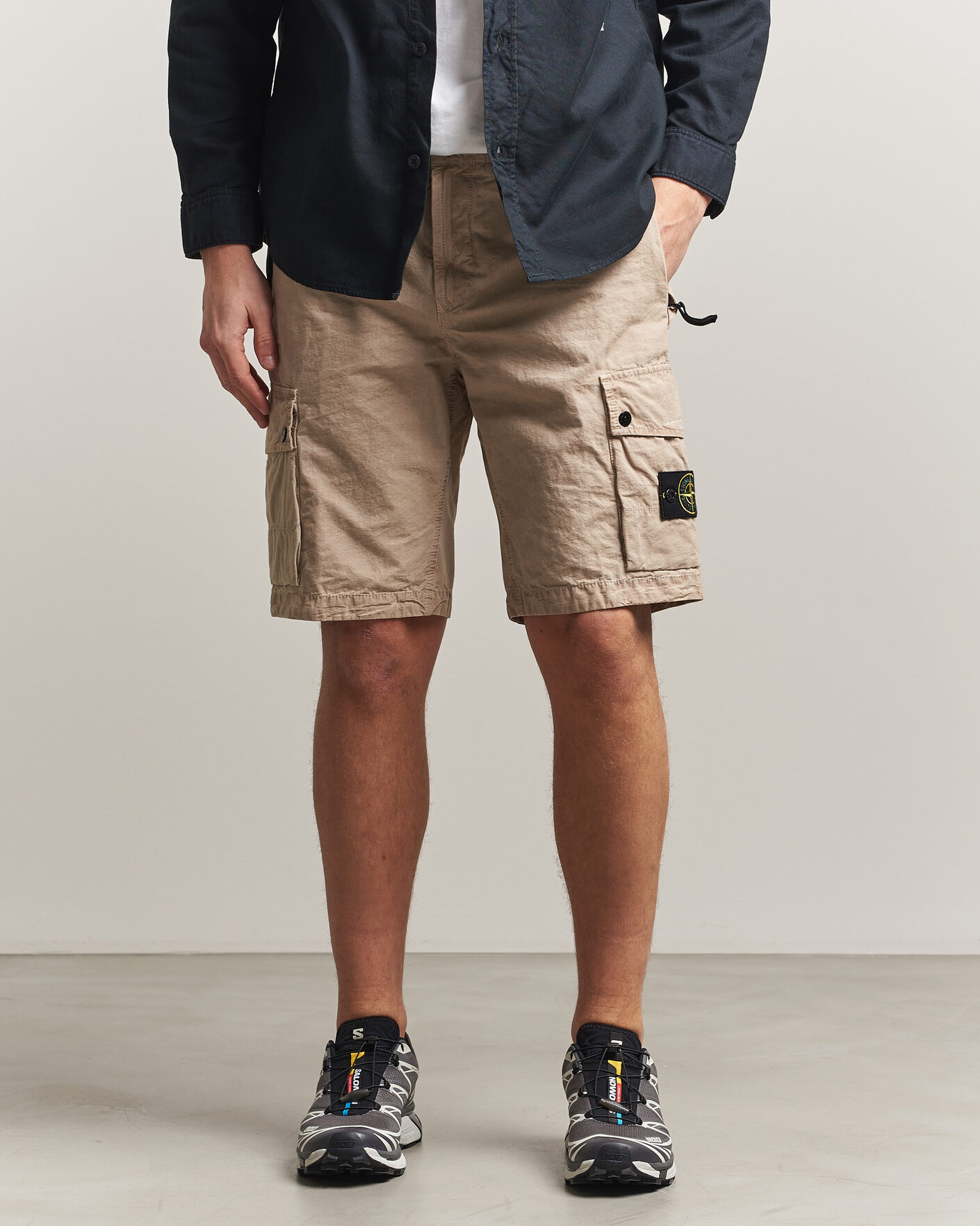 Herre | Shorts | Stone Island | Brushed Cotton Canvas Cargo Shorts Desert