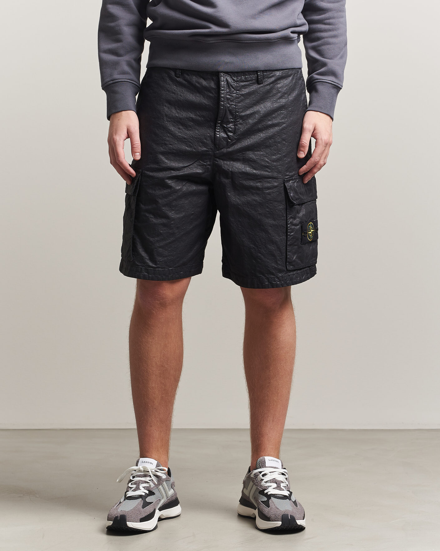 Herre | Shorts | Stone Island | Nylon Panama Cargo Shorts Black
