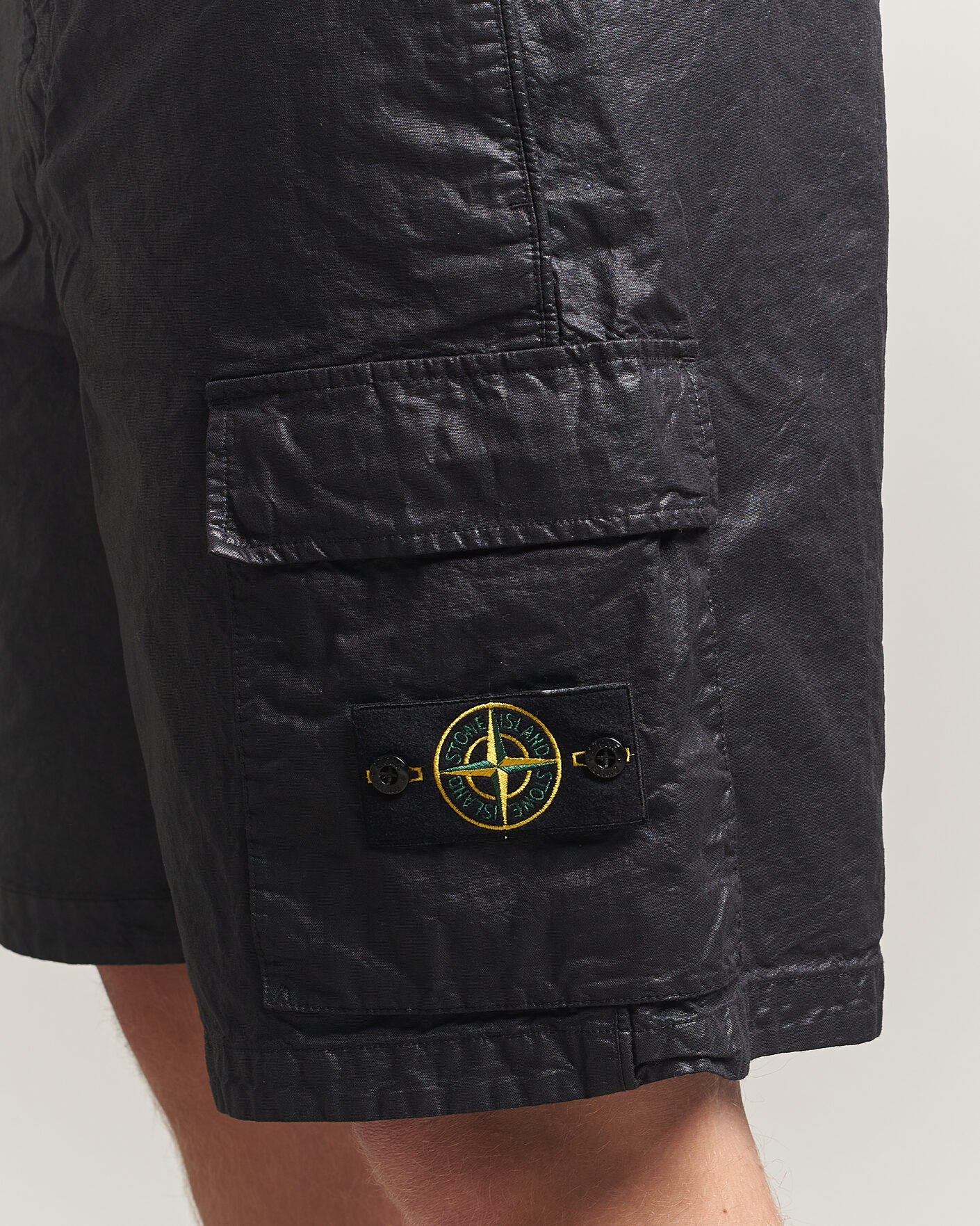 Herre | Shorts | Stone Island | Nylon Panama Cargo Shorts Black