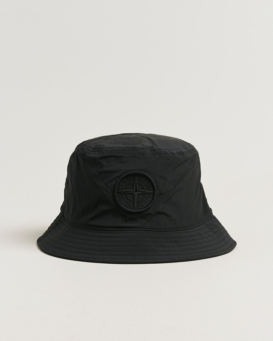 Herre | Stone Island Nylon Metal Bucket Hat Black | Stone Island | Nylon Metal Bucket Hat Black