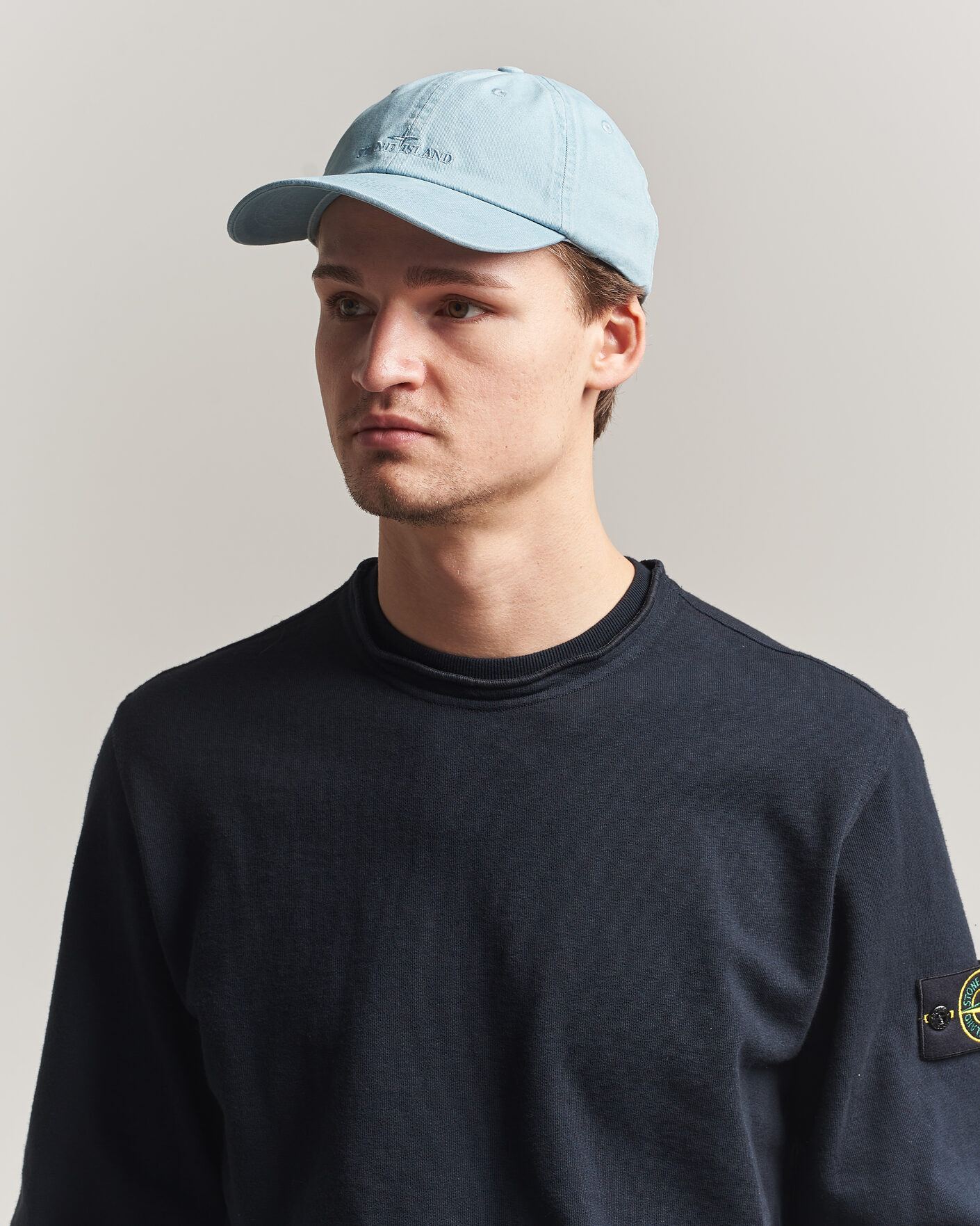Herre | Hatter og capser | Stone Island | Cotton Gabardine Cap Dusty Blue