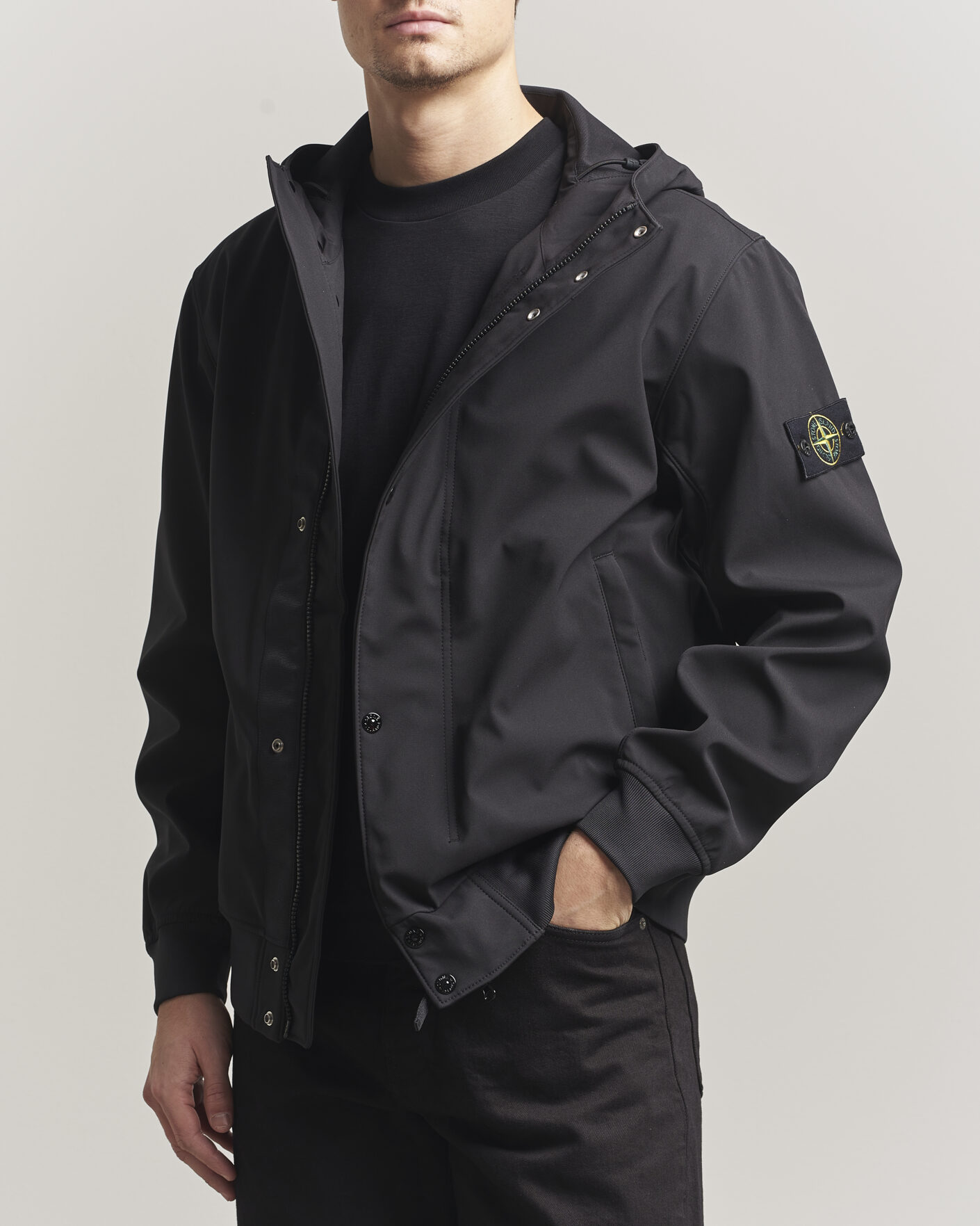 Herre | Jakker | Stone Island | Soft Shell Hooded Jacket Black