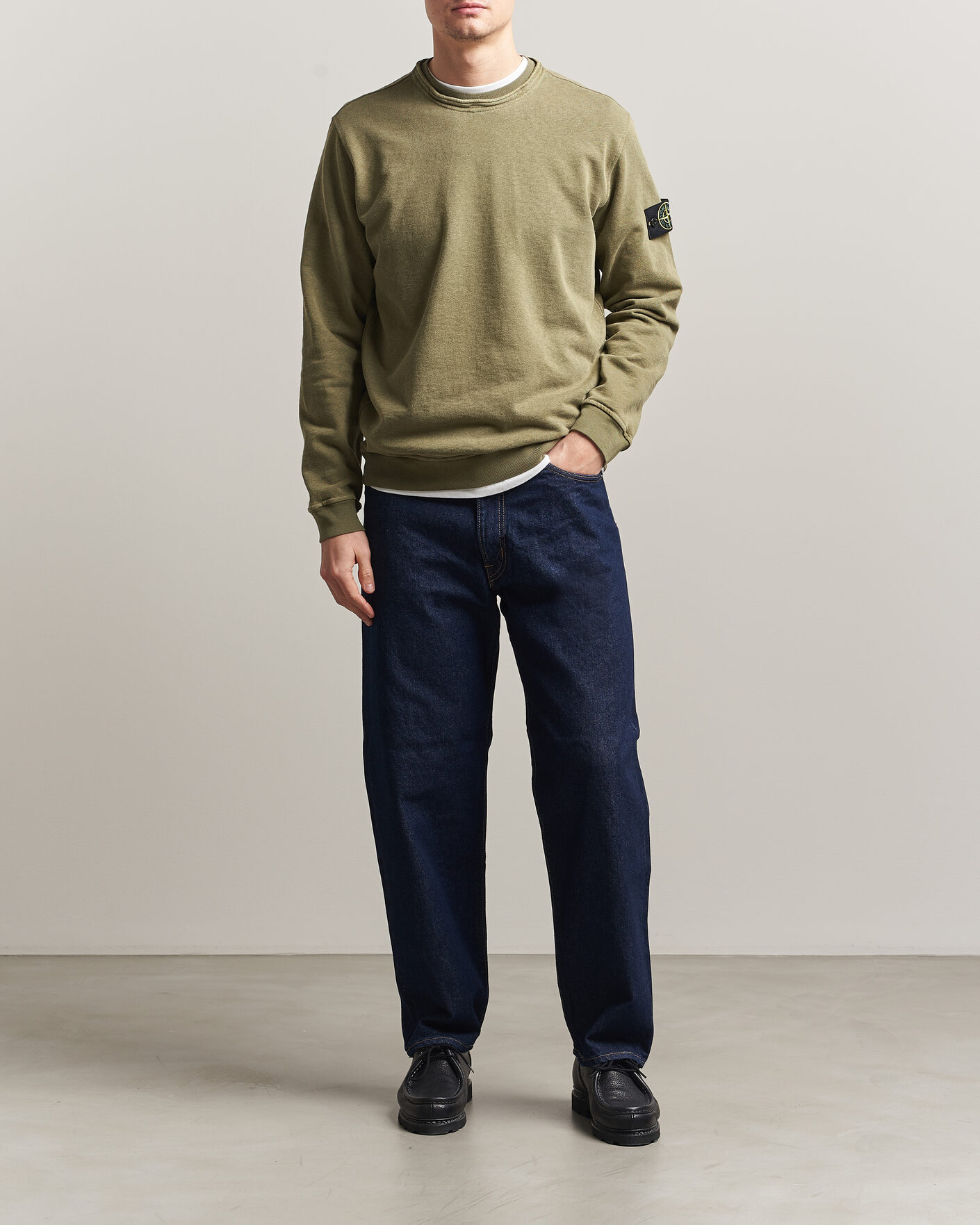 Herre | Gensere | Stone Island | Old Dyed Cotton Sweatshirt Military Green