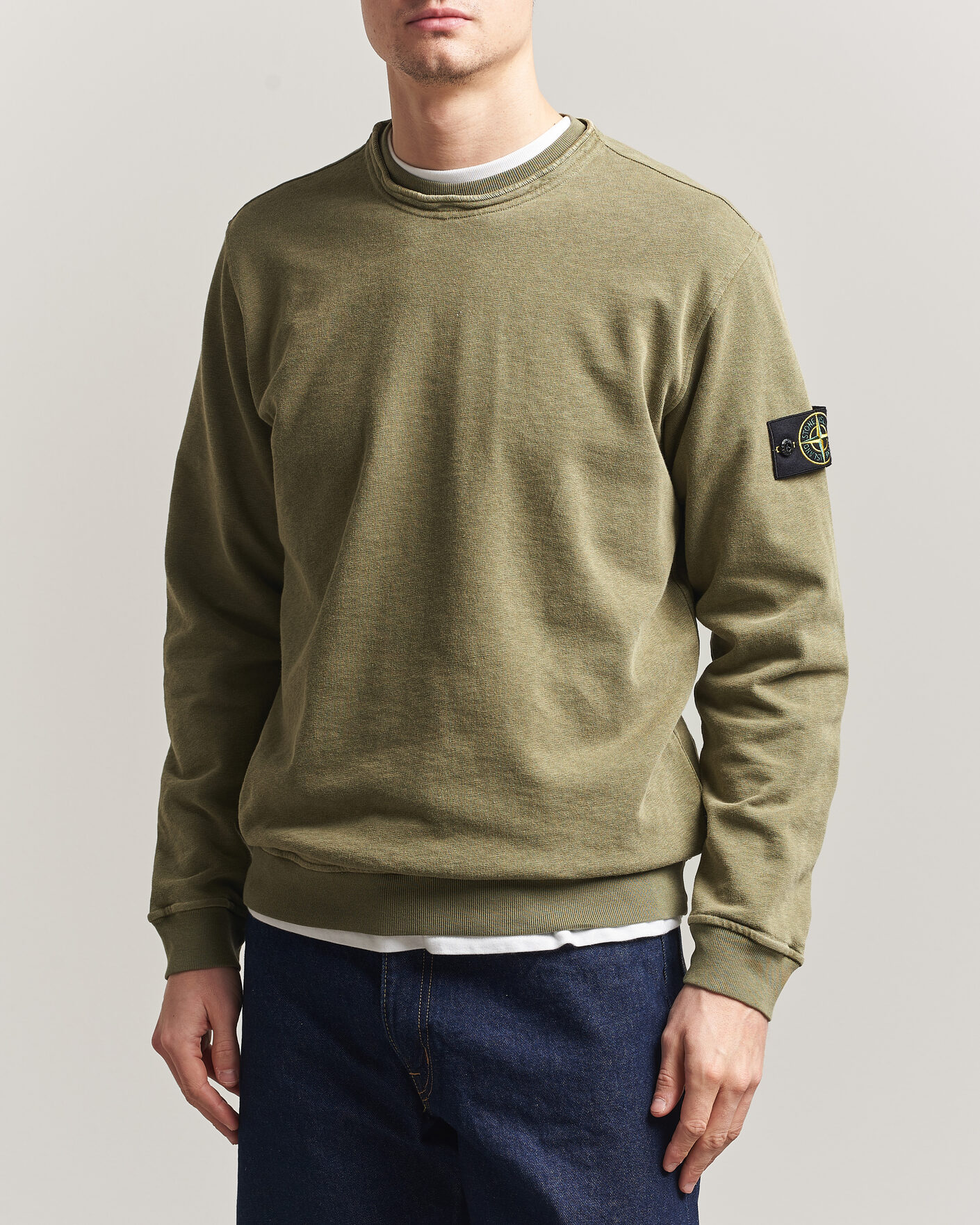 Herre | Gensere | Stone Island | Old Dyed Cotton Sweatshirt Military Green