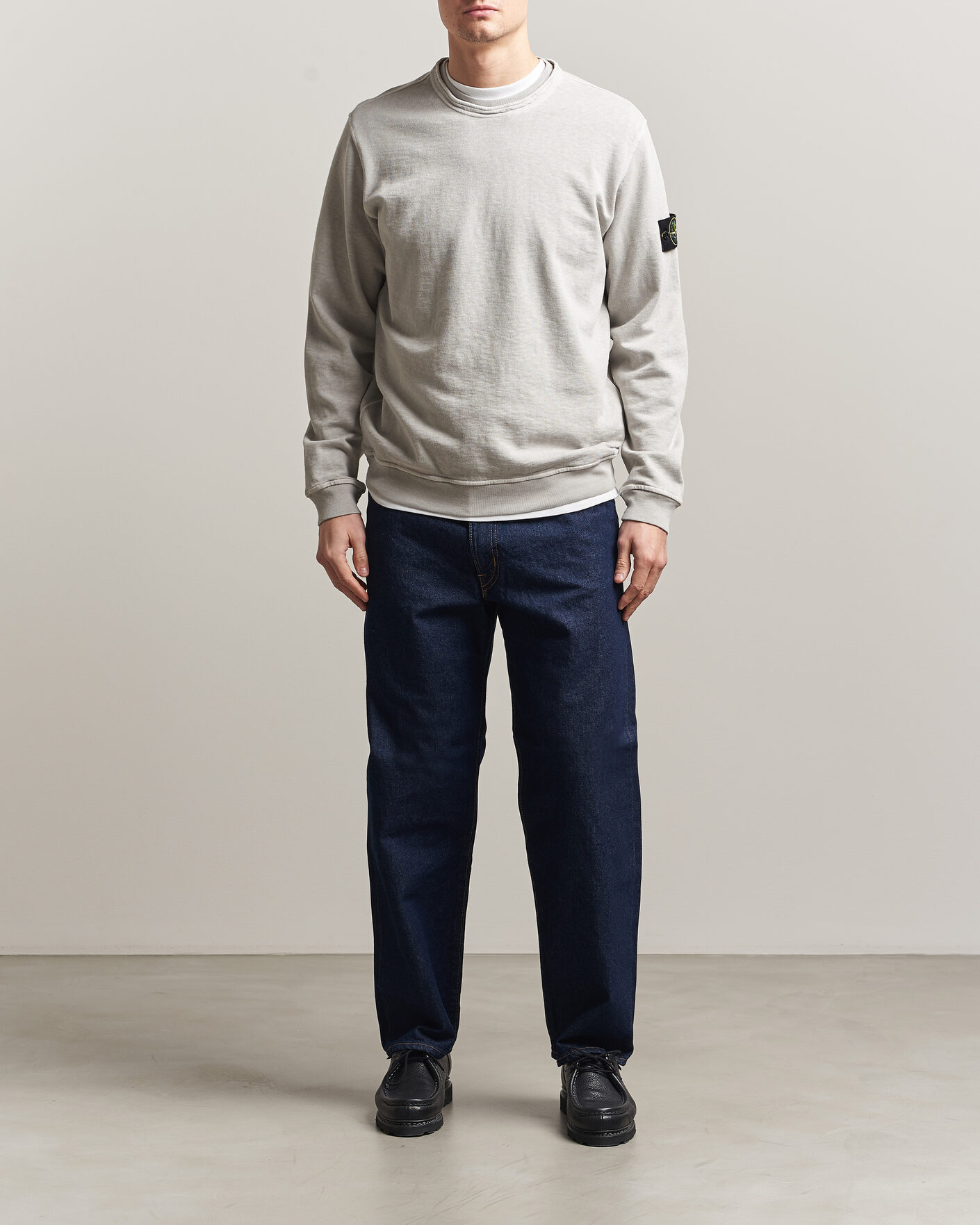 Herre | Gensere | Stone Island | Old Dyed Cotton Sweatshirt Pearl Grey