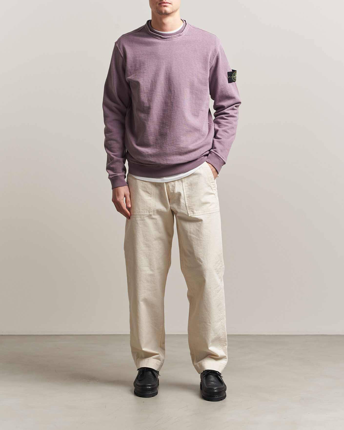 Herre | Gensere | Stone Island | Old Dyed Cotton Sweatshirt Purple Grey