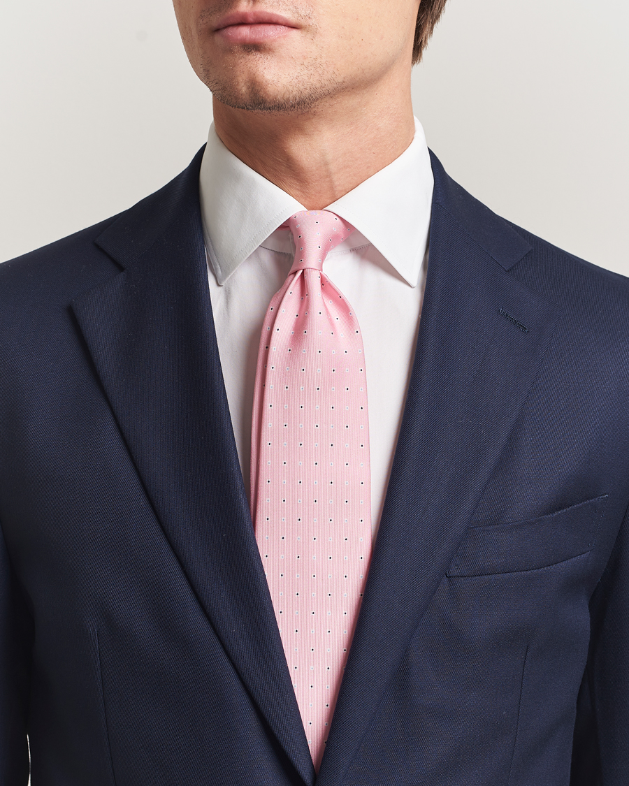 Herre | Slips | E. Marinella | 3-Fold Printed Silk Tie Pink