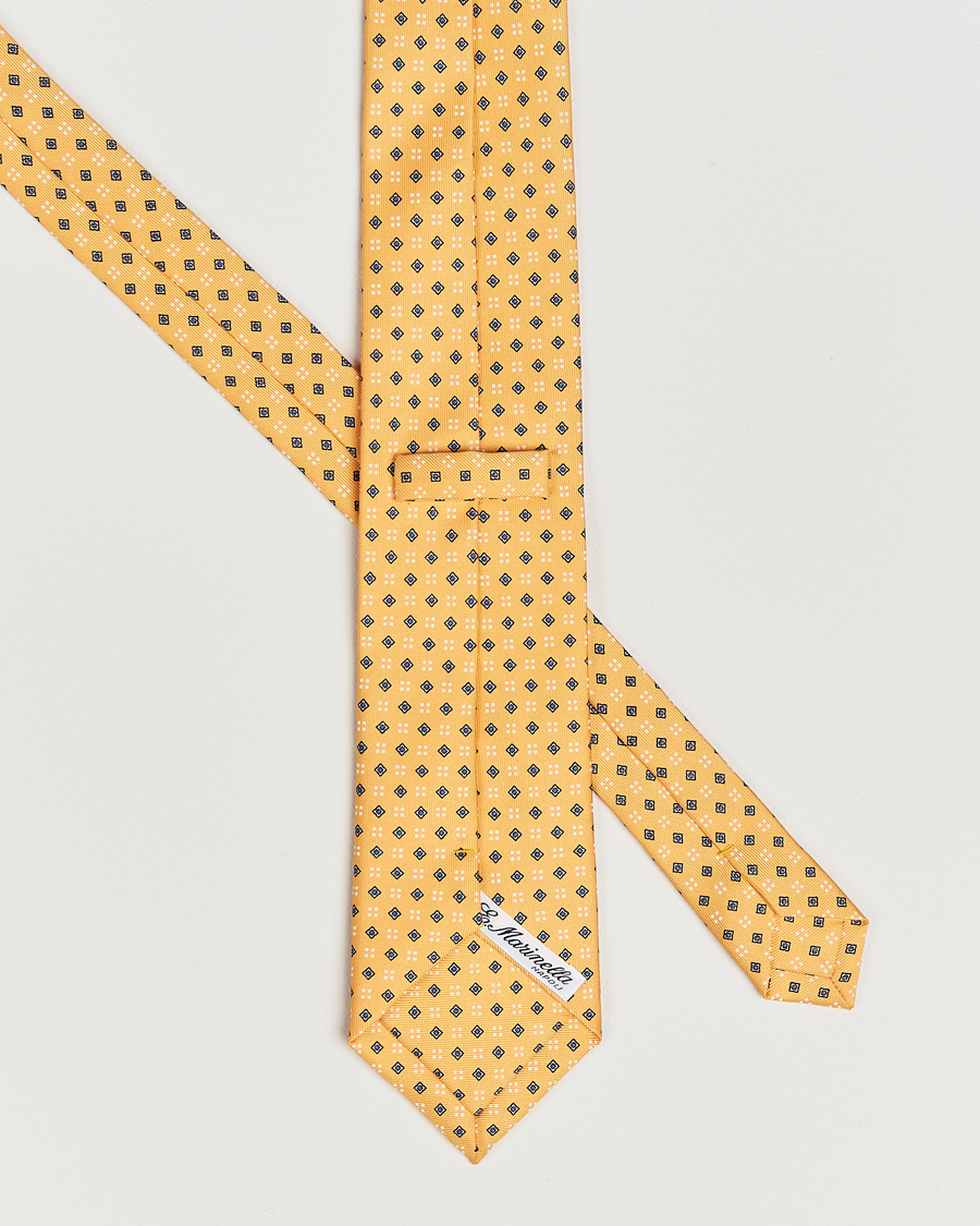 Herre | Slips | E. Marinella | 3-Fold Printed Silk Tie Yellow