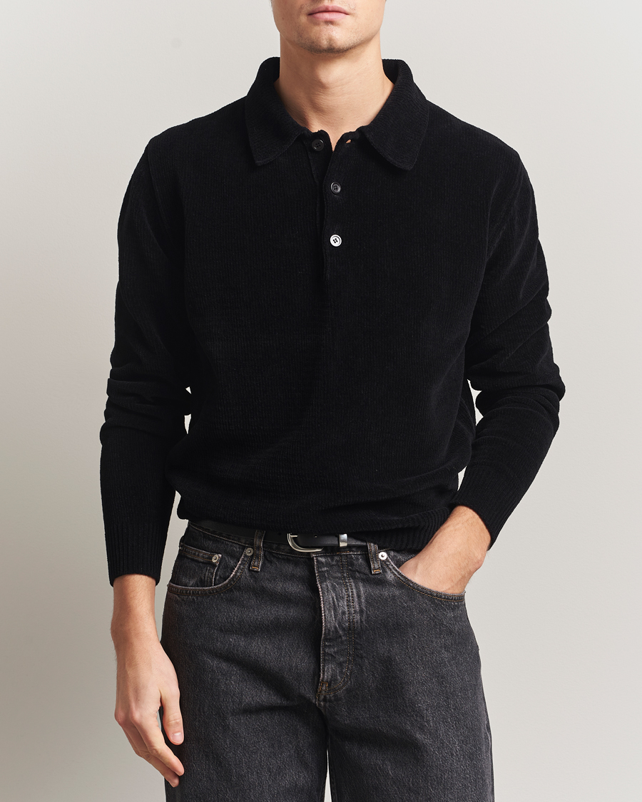 Herre | Pikéer | Sunflower | Chenile Long Sleeve Polo Black