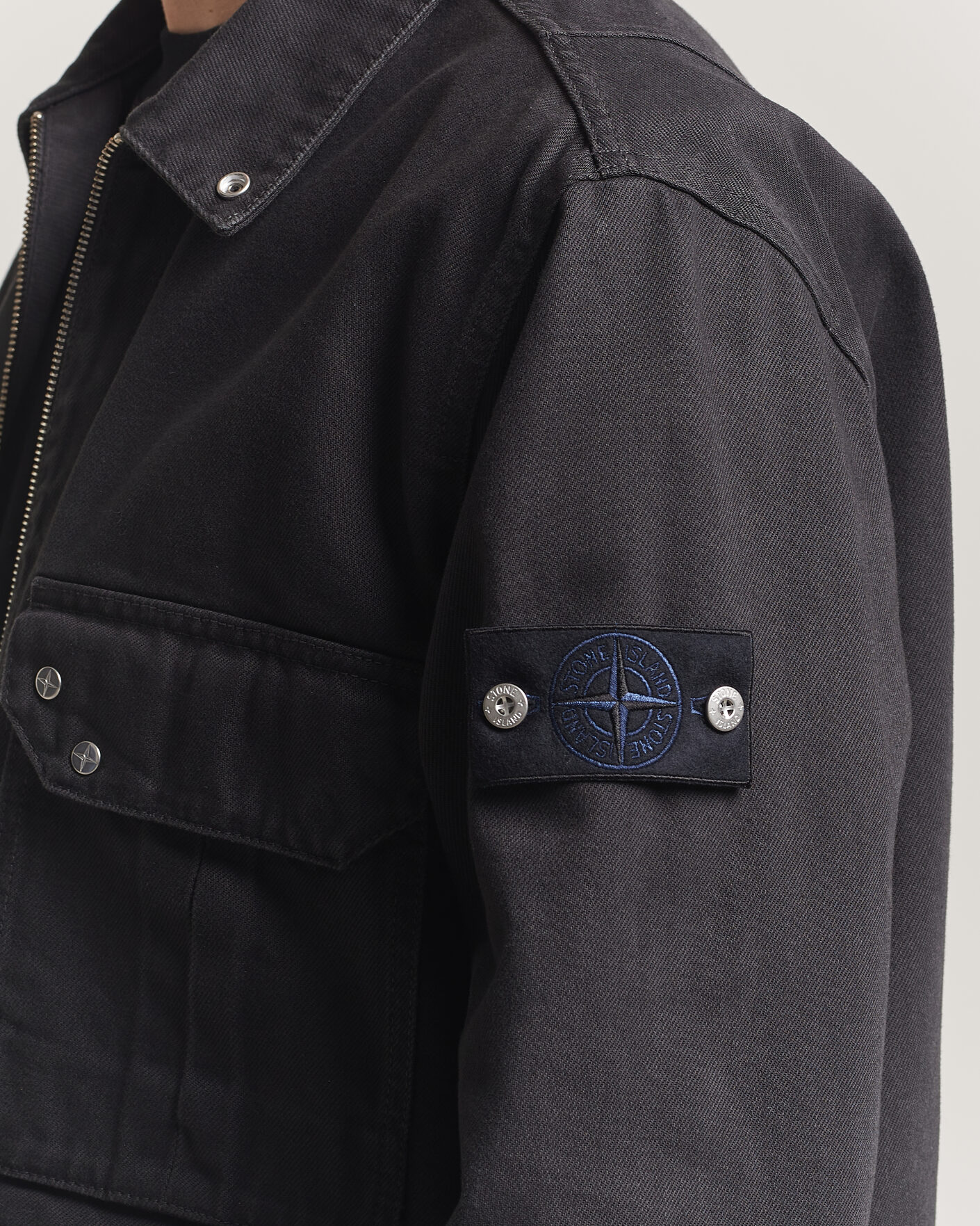 Herre | Jakker | Stone Island | Denim Zip Overshirt Black