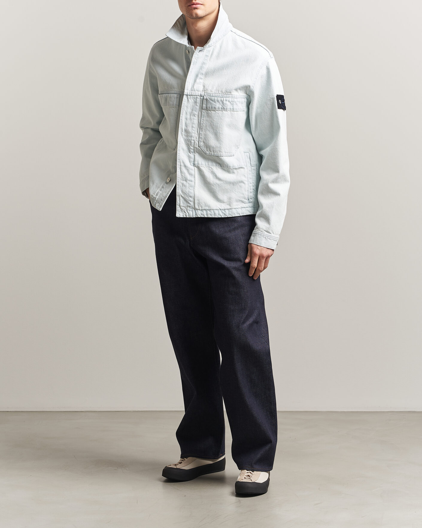 Herre | Skjorter | Stone Island | Loose Fit Denim Jeans Blue Raw