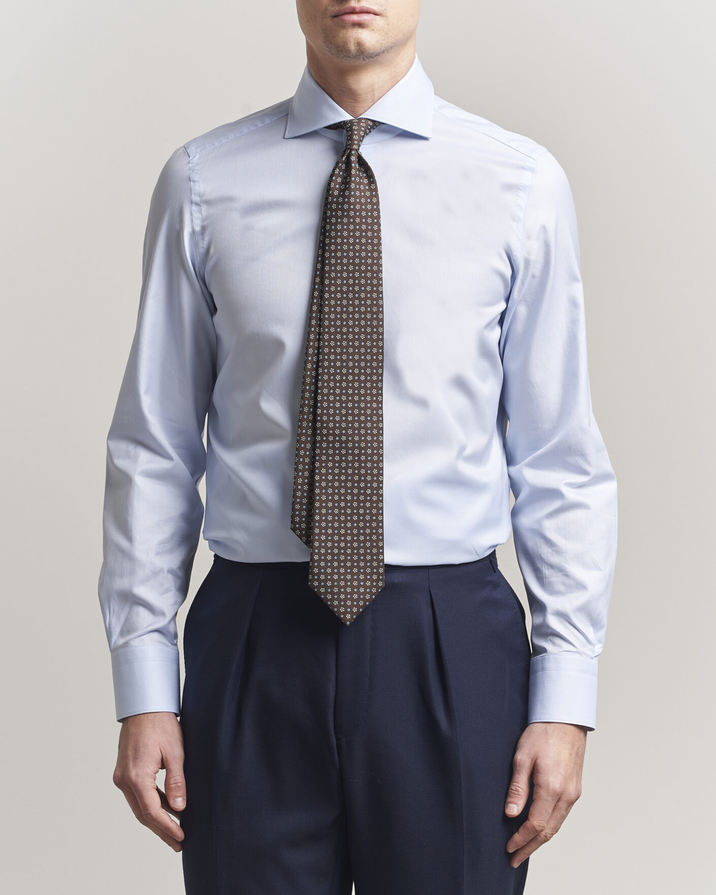 Herre | Skjorter | Finamore Napoli | Milano Slim Royal Oxford Dress Shirt Light Blue