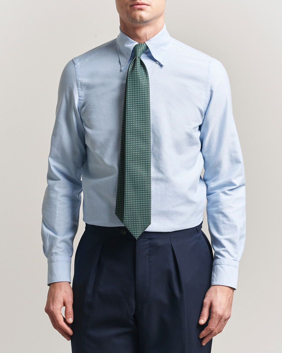 Herre | Skjorter | Finamore Napoli | Gaeta Oxford Button Down Shirt Light Blue
