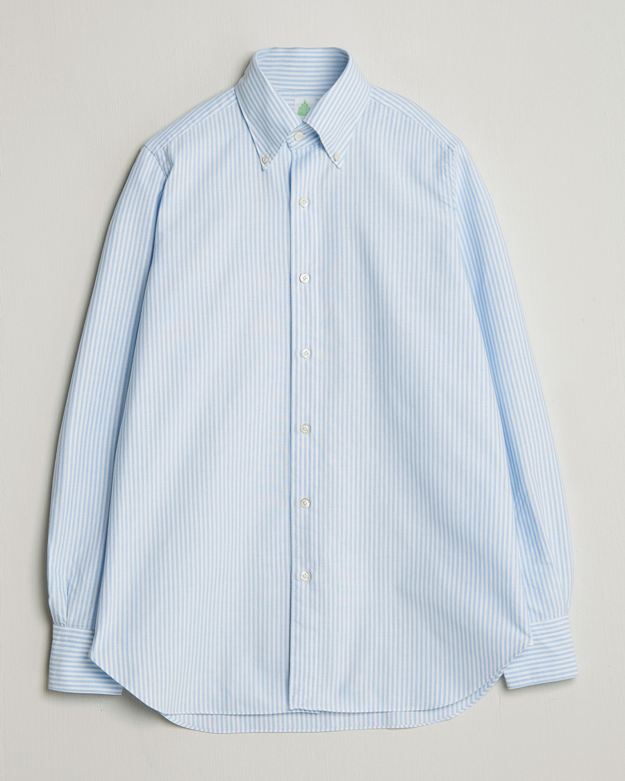 Herre | Skjorter | Finamore Napoli | Gaeta Oxford Button Down Shirt Light Blue Stripe