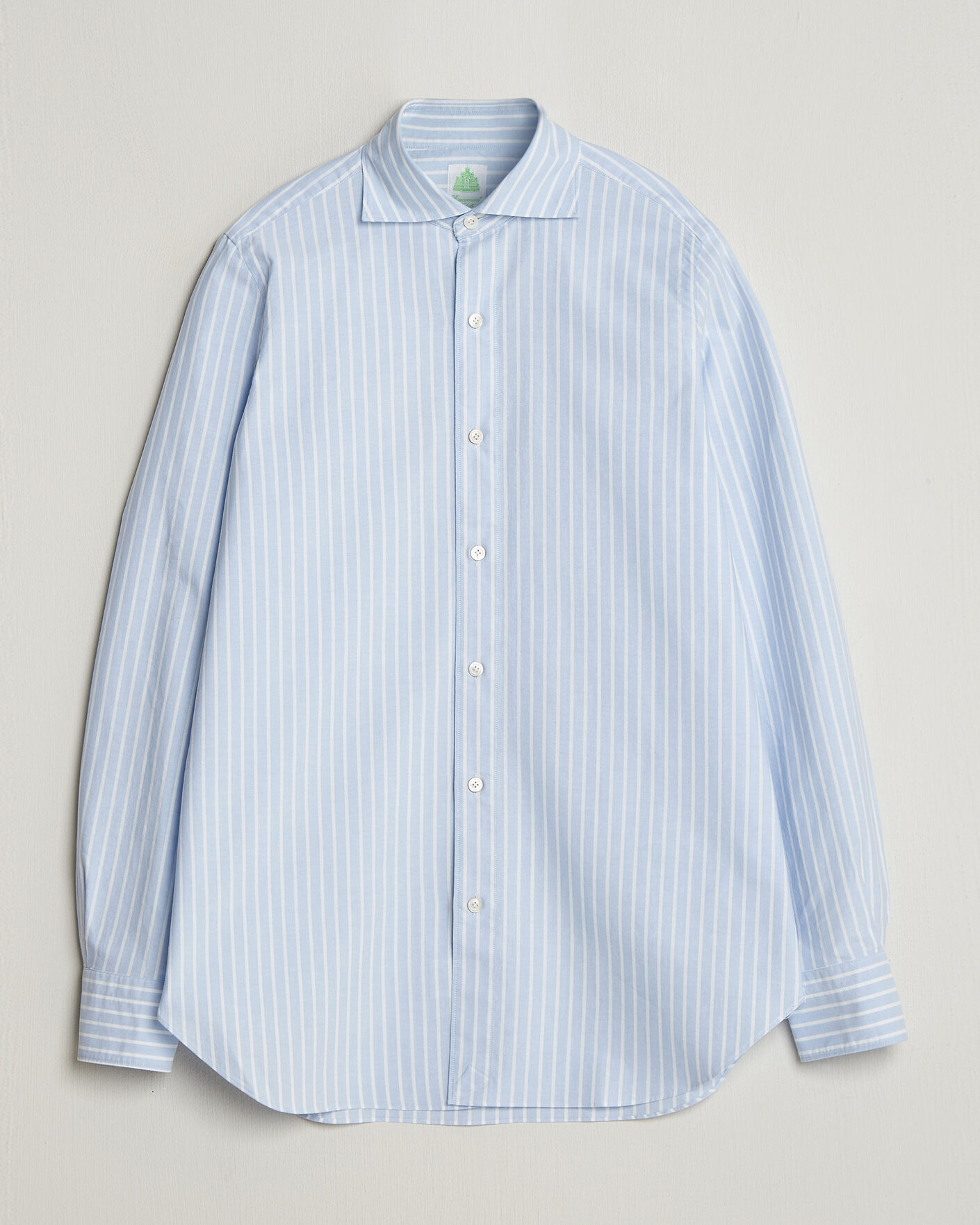 Herre | Skjorter | Finamore Napoli | Gaeta Pinpoint Oxford Shirt Light Blue Stripe