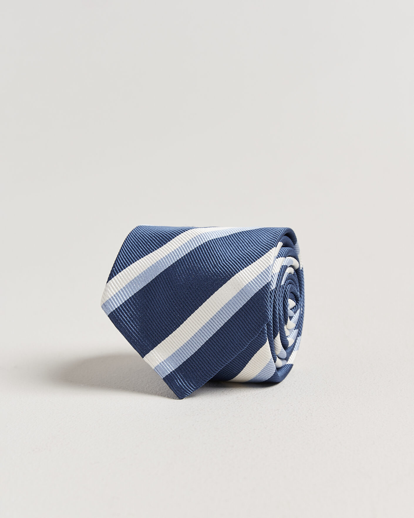 Herre | Slips | Finamore Napoli | Regimental Stripe Silk Tie Blue/White