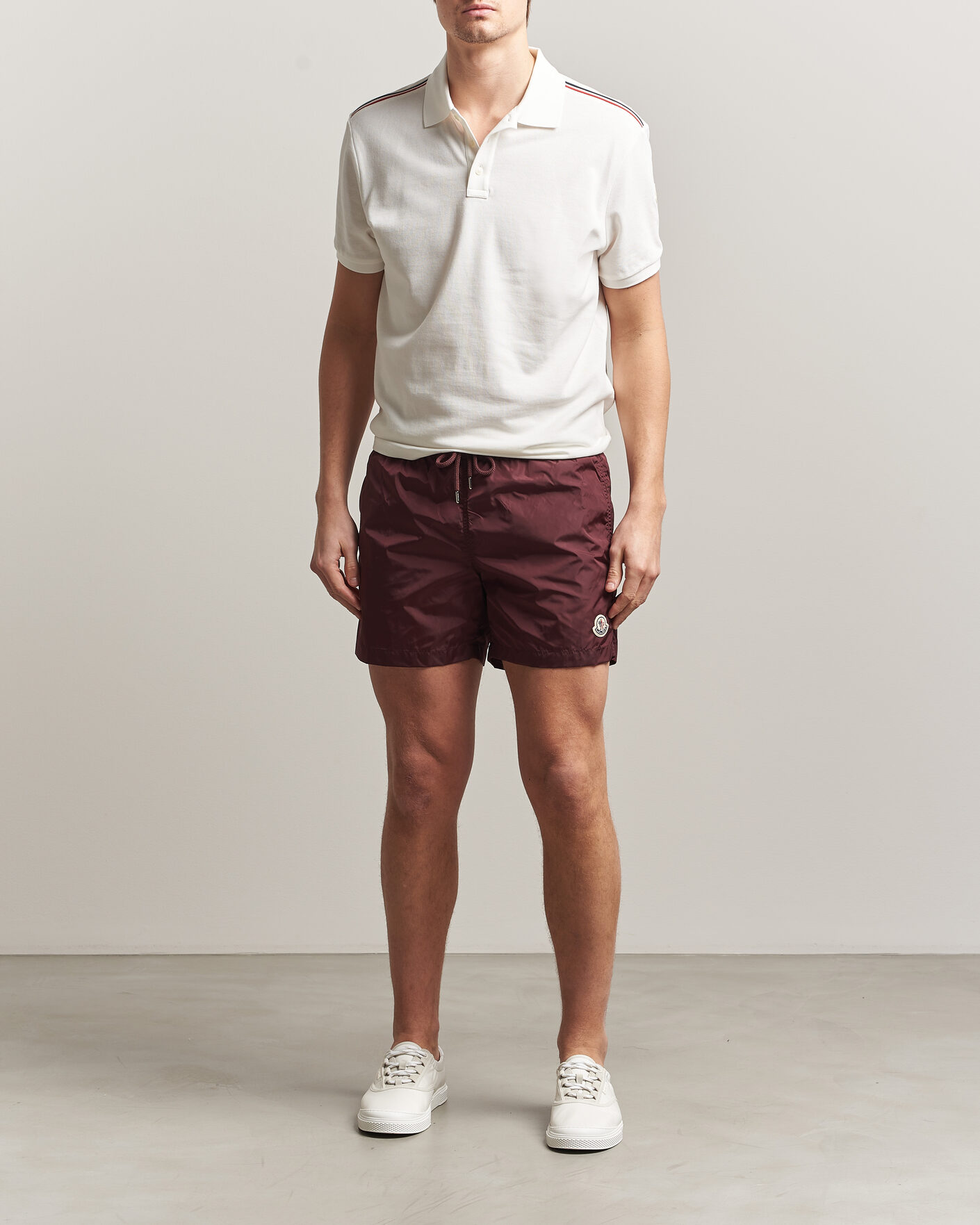 Herre | Badeshorts | Moncler | Nylon Swim Shorts Burgundy
