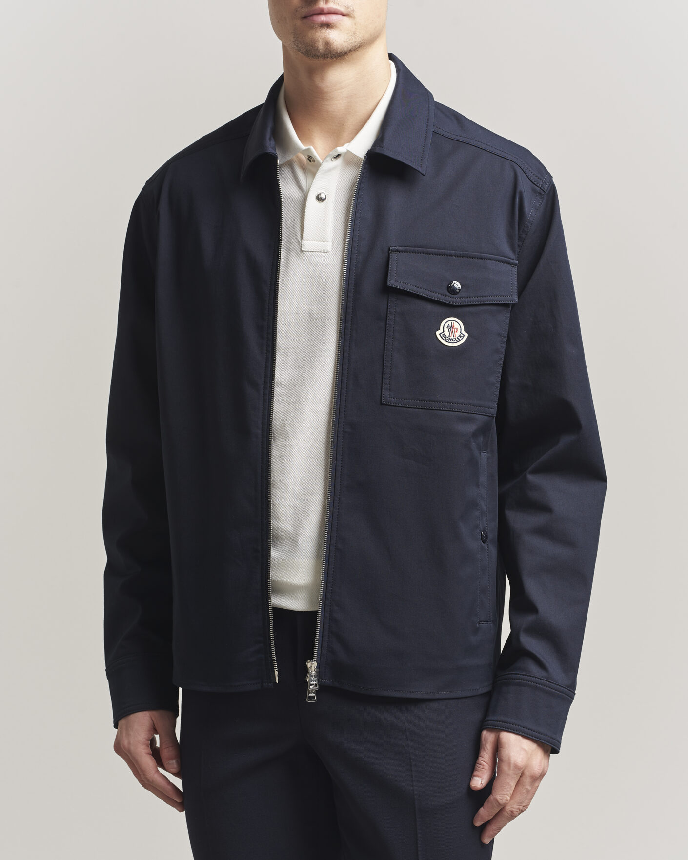 Herre | Skjorter | Moncler | Zip Overshirt Navy
