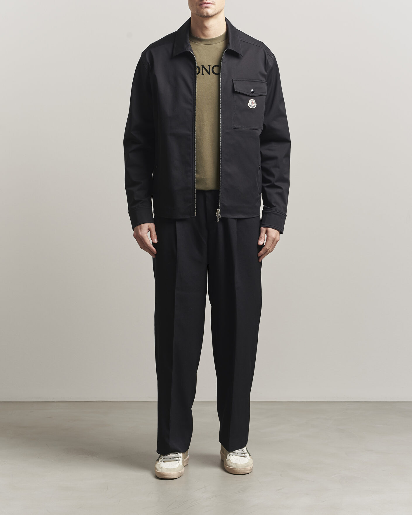 Herre | Skjorter | Moncler | Zip Overshirt Black
