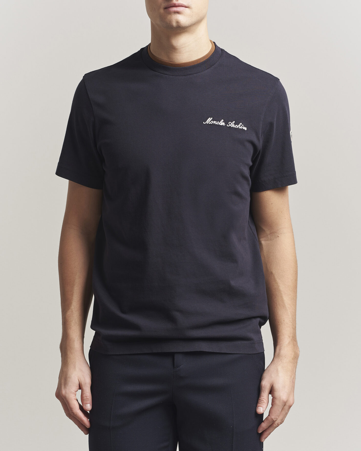 Herre | T-Shirts | Moncler | Signature Logo T-Shirt Navy