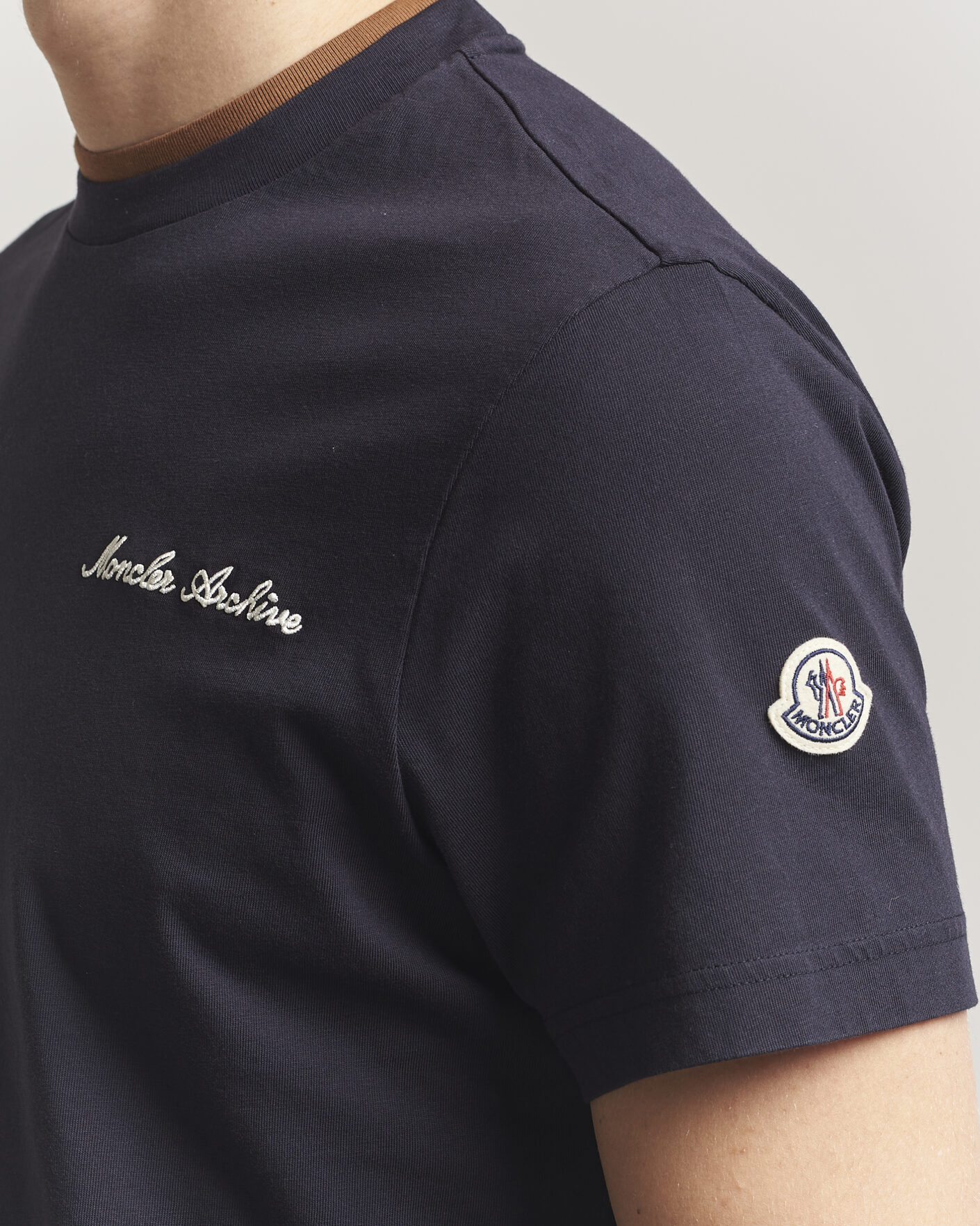 Herre | T-Shirts | Moncler | Signature Logo T-Shirt Navy