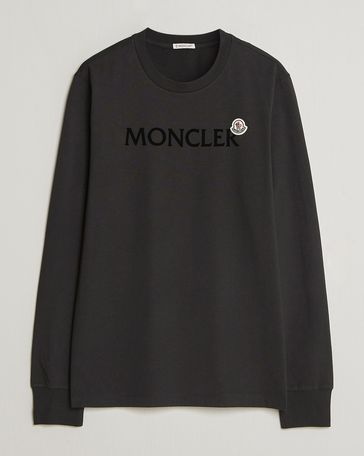 Herre | T-Shirts | Moncler | Lettering Logo Long Sleeve T-Shirt Black