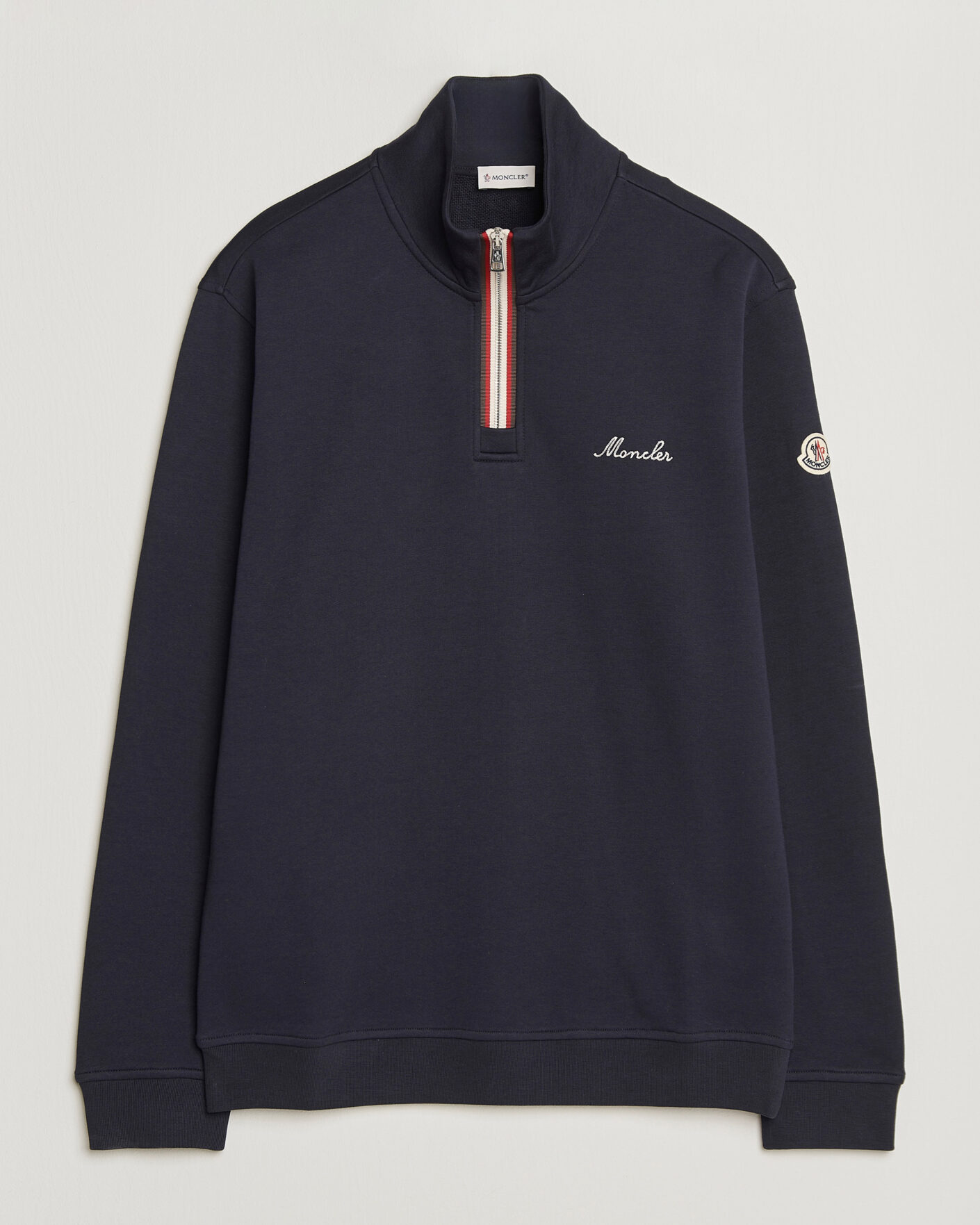 Herre | Gensere | Moncler | Signature Logo Half Zip Navy