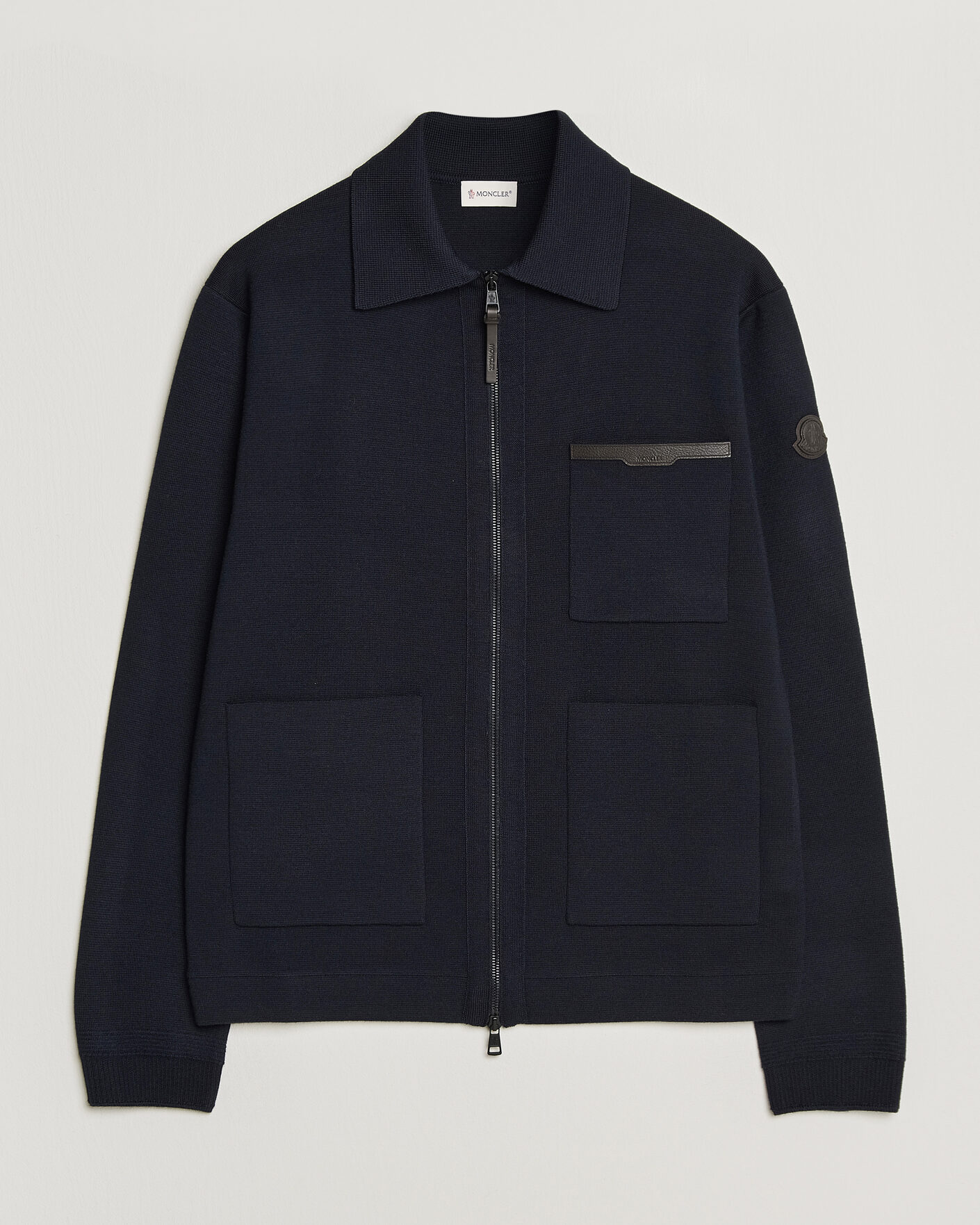 Herre | Gensere | Moncler | Zip Wool Cardigan Navy