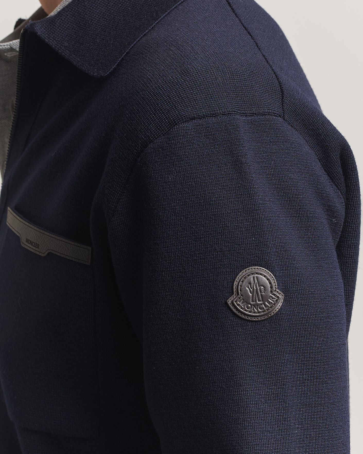 Herre | Gensere | Moncler | Zip Wool Cardigan Navy
