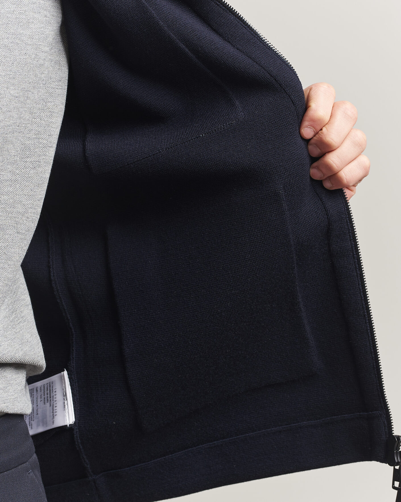 Herre | Gensere | Moncler | Zip Wool Cardigan Navy