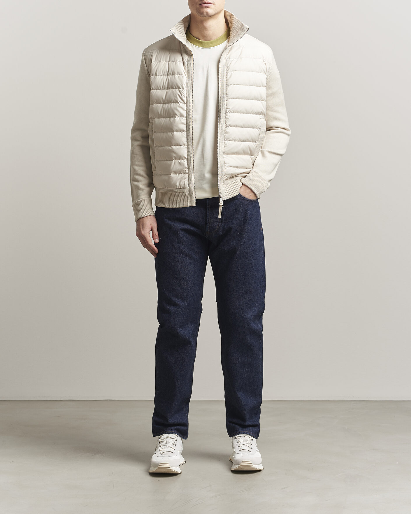 Herre | Jakker | Moncler | Luxury Hybrid Zip Cardigan Off White