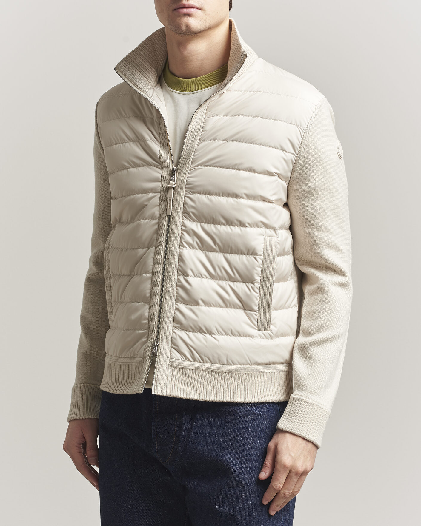 Herre | Jakker | Moncler | Luxury Hybrid Zip Cardigan Off White