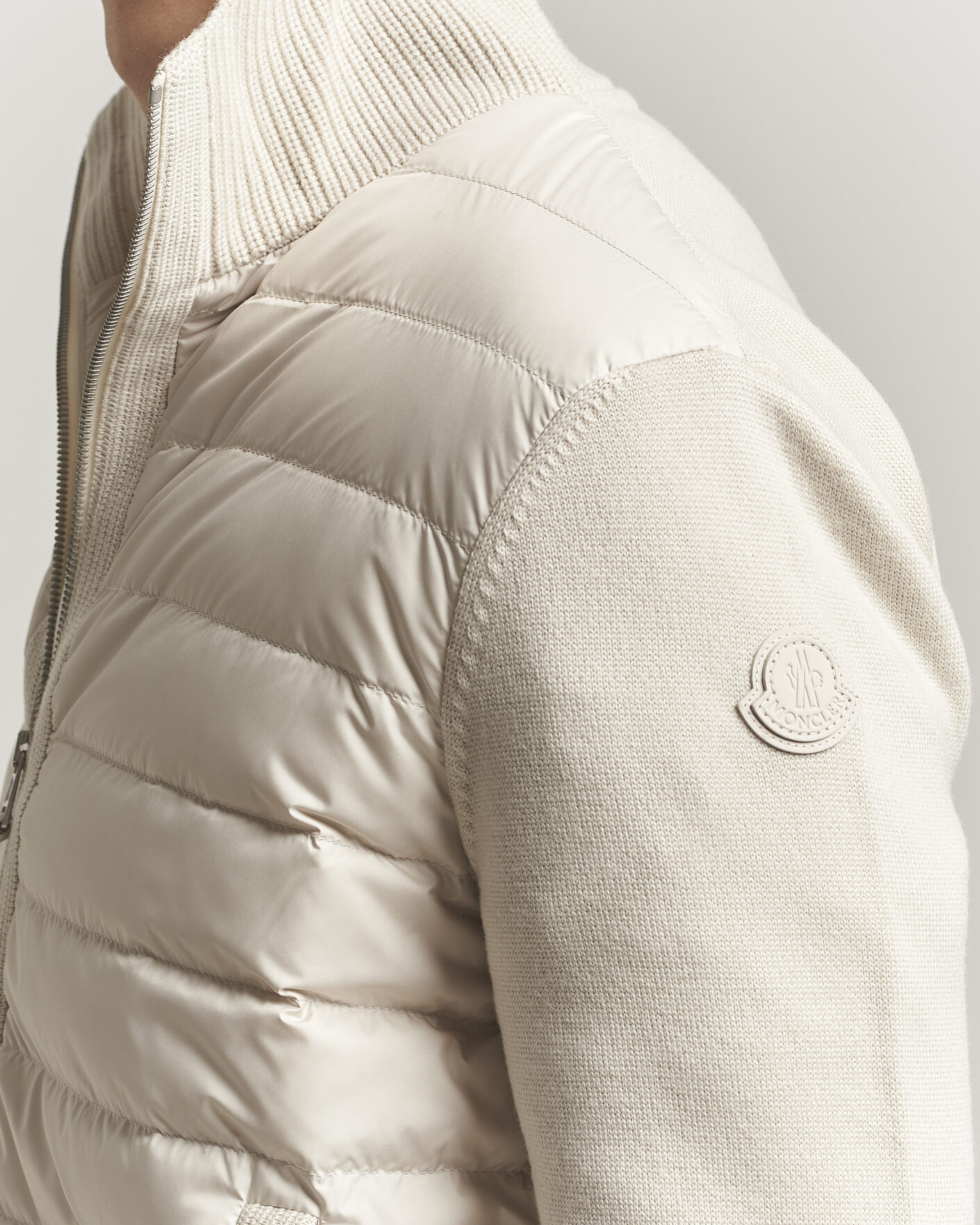 Herre | Jakker | Moncler | Luxury Hybrid Zip Cardigan Off White