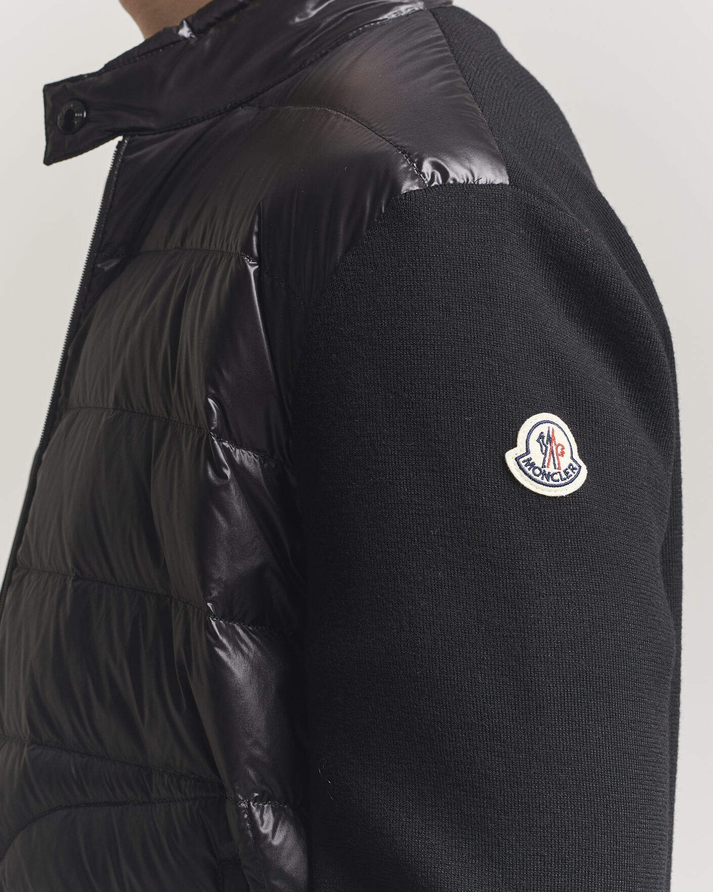Herre | Jakker | Moncler | Hybrid Laque Zip Cardigan Black