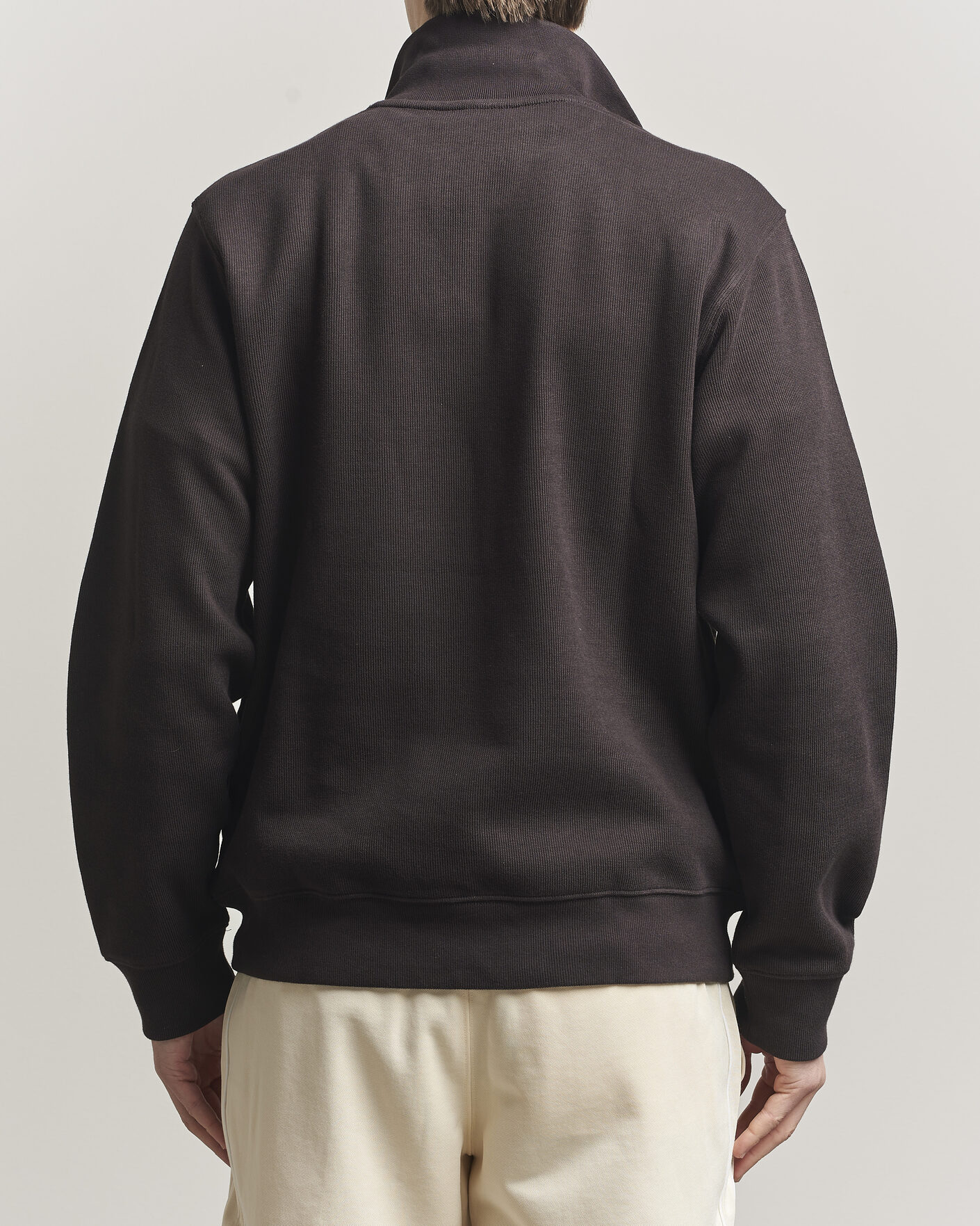 Herre | Gensere | Lacoste | Rib Interlock Half Zip Buffle Brown