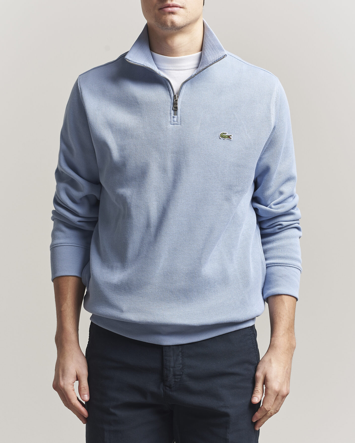 Herre | Gensere | Lacoste | Rib Interlock Half Zip Aphylla Blue