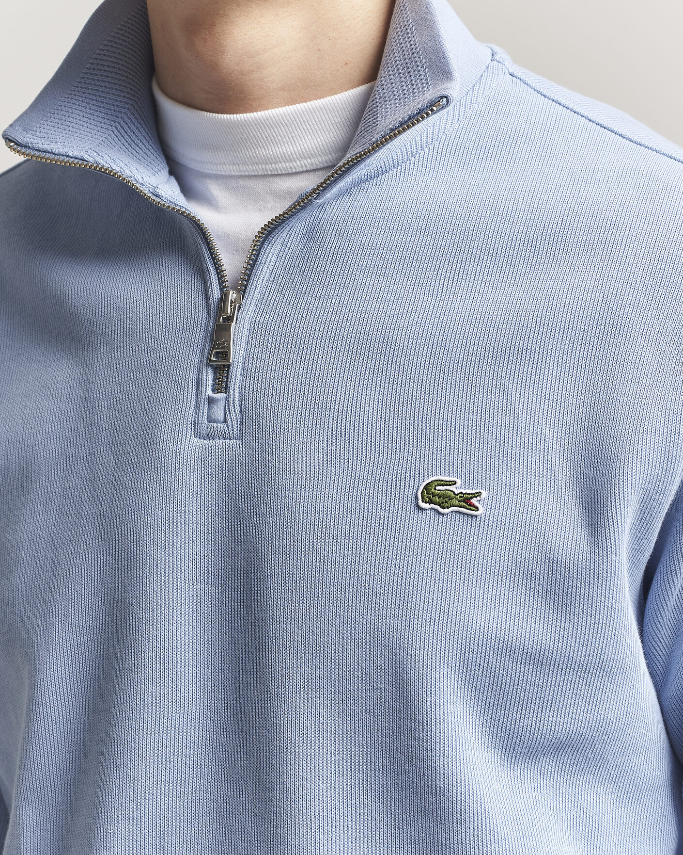 Herre | Gensere | Lacoste | Rib Interlock Half Zip Aphylla Blue