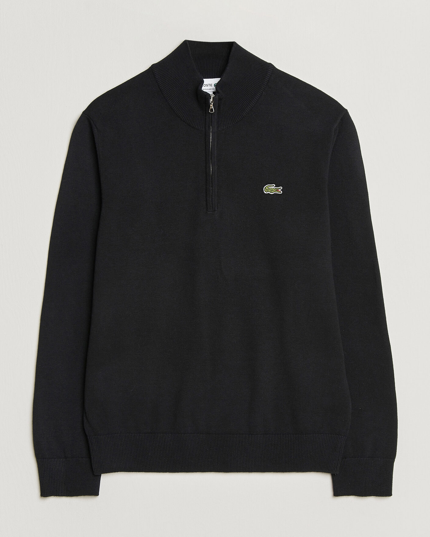 Herre | Gensere | Lacoste | Cotton Knitted Half Zip Black