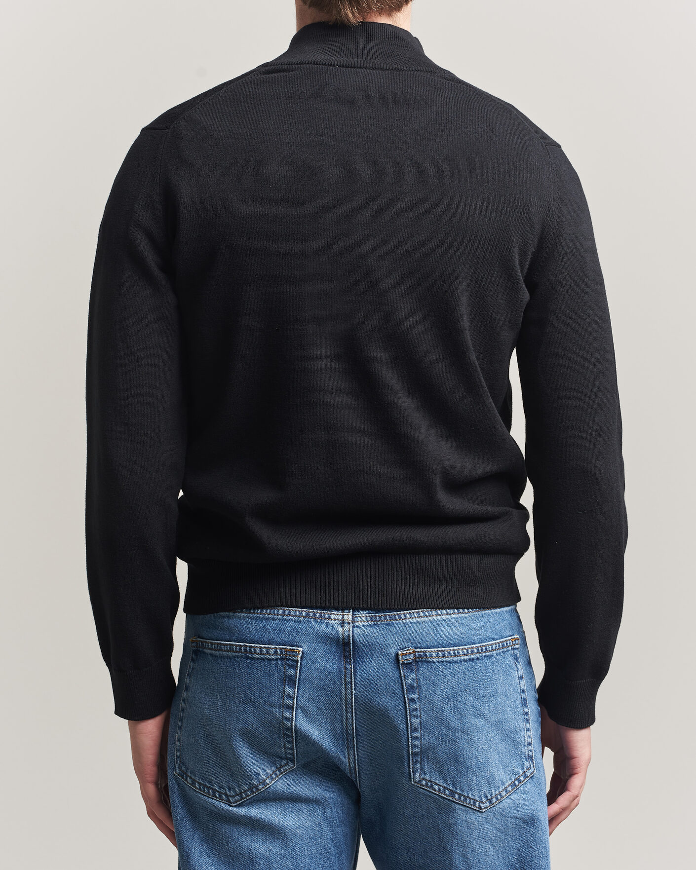 Herre | Gensere | Lacoste | Cotton Knitted Half Zip Black