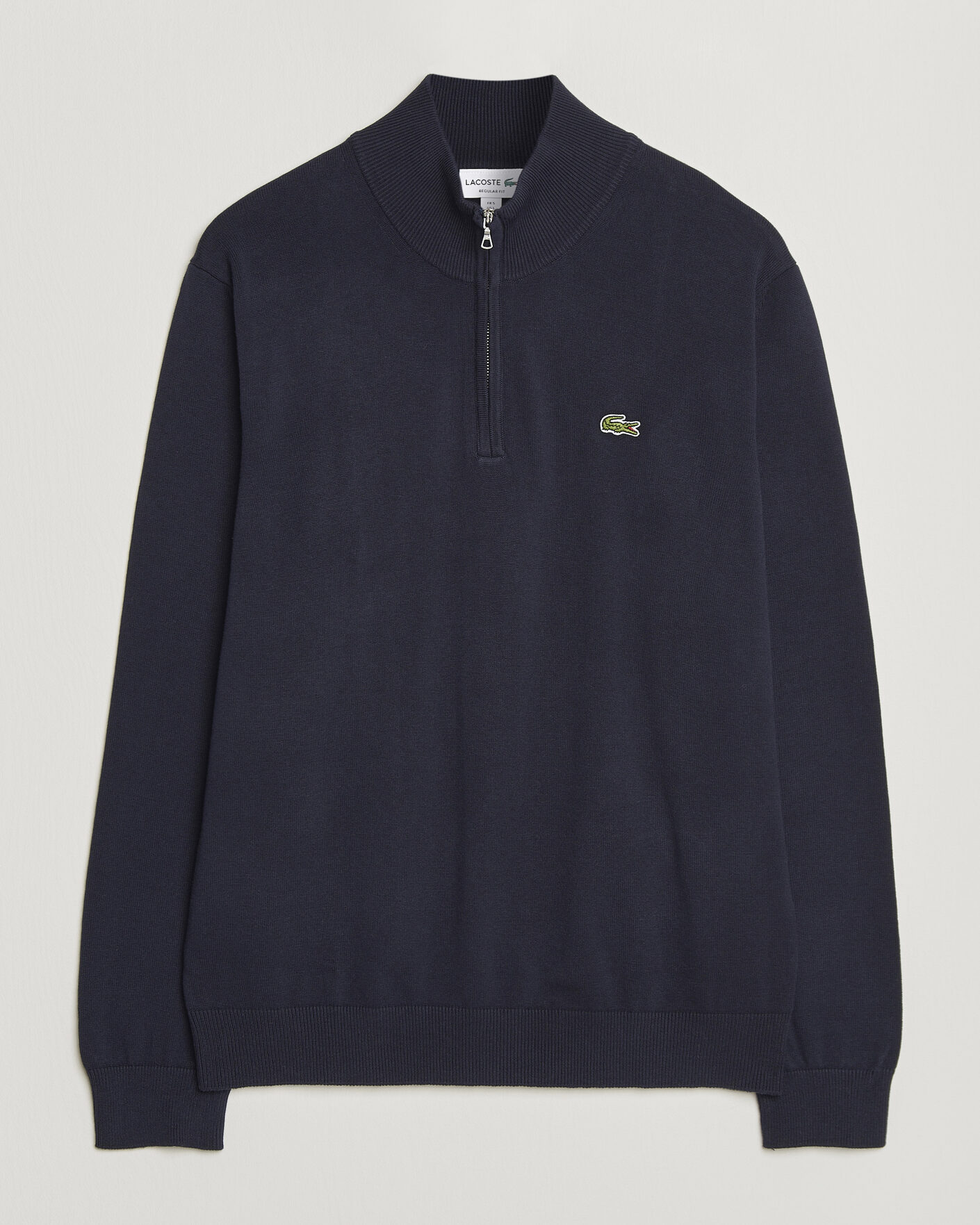 Herre | Gensere | Lacoste | Cotton Knitted Half Zip Navy Blue