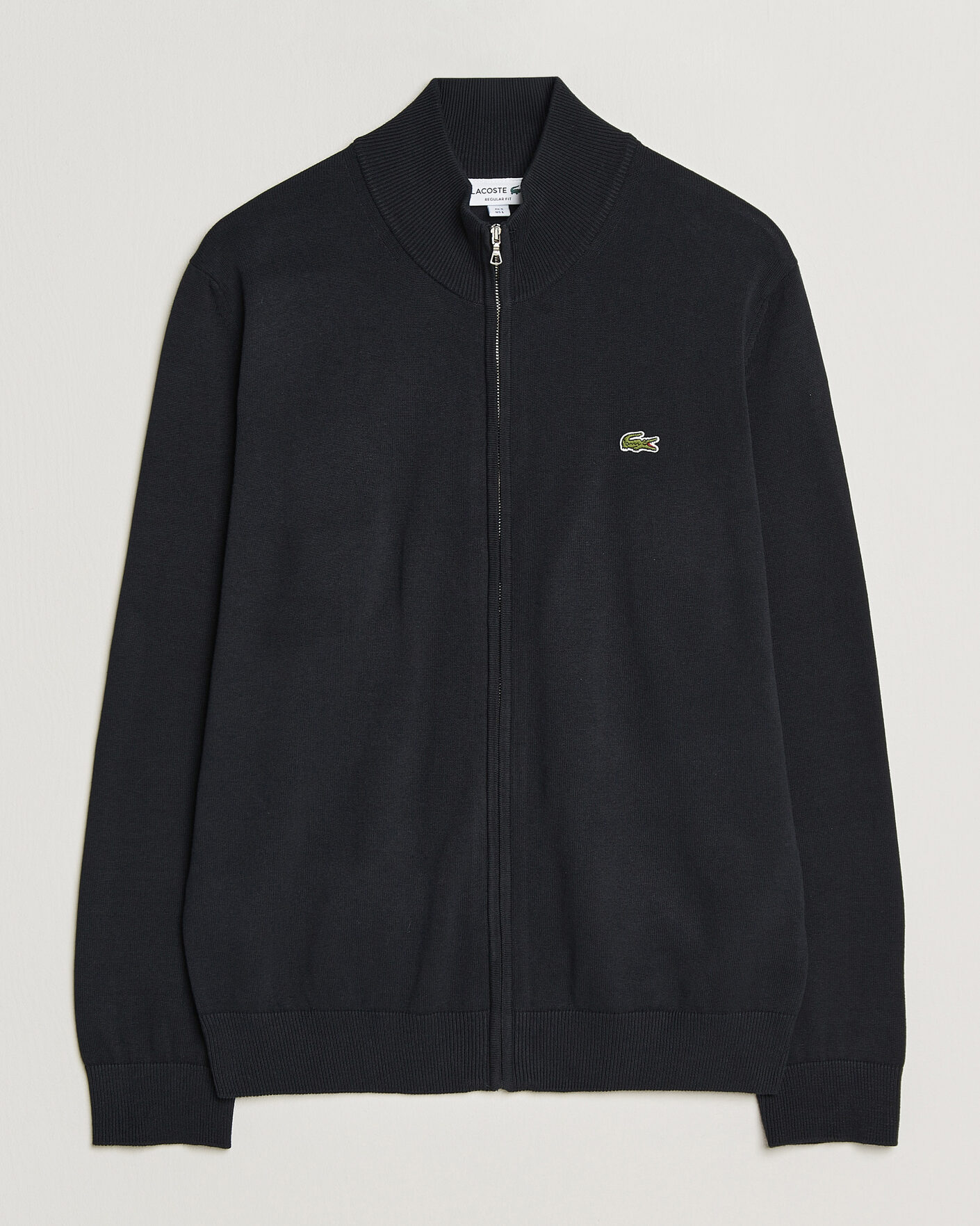 Herre | Gensere | Lacoste | Cotton Knitted Full Zip Black