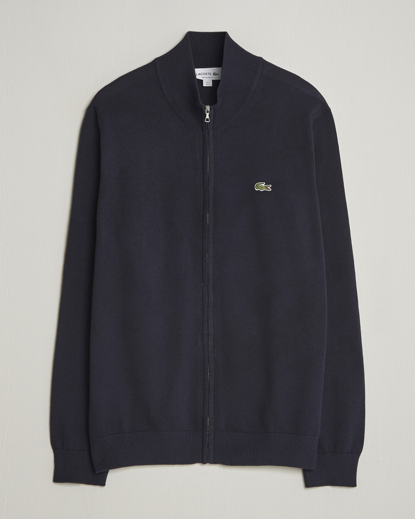 Herre | Gensere | Lacoste | Cotton Knitted Full Zip Navy Blue
