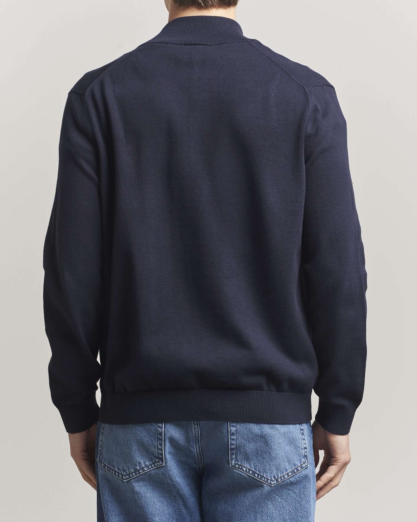 Herre | Gensere | Lacoste | Cotton Knitted Full Zip Navy Blue